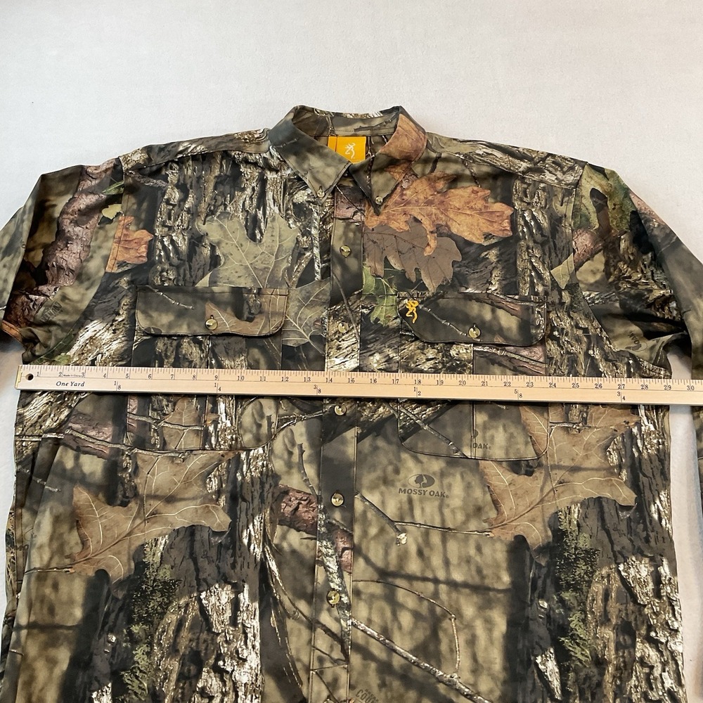 Browning Camouflage Shirt Mens 2XL Long Sleeve Button Down Mossy Oak Break Up - Picture 7 of 12